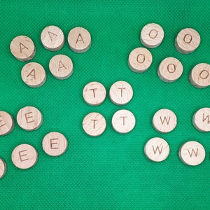 Holzperlen Buchstaben A bis Z rund einzeln Perlen Buchstabenperlen basteln Alphabet