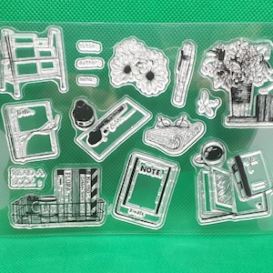 Set di timbri trasparenti per libri di lettura con timbri in silicone