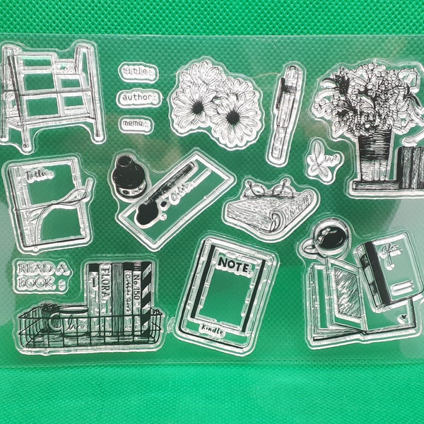 Silicone Stamp Read Book Stamp Writing Set Clear Clearstamps