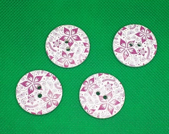 Buttons XXL x 30 mm motif 3 craft wooden buttons sewing button wooden button scrapbooking