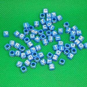Letter cubes blue white letter cubes beads acrylic white craft acrylic beads alphabet