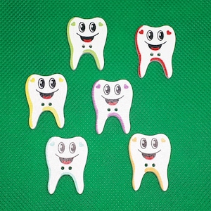 Boutons de dents dents boutons en bois artisanat couture visage bouton bois