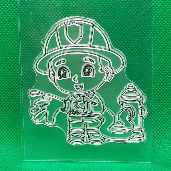 Silicone Stamp Firefighter Stamp Fire Clear Clearstamps