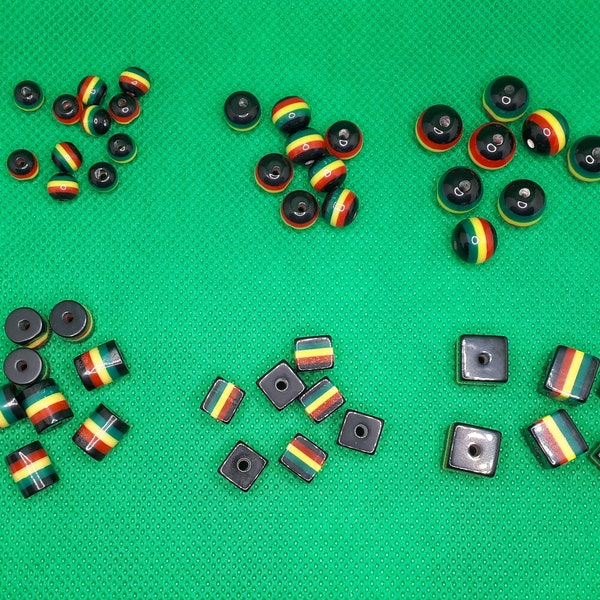 Perles Cube rond noir vert jaune rouge Cylindre acrylique Craft perles cousues