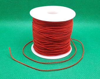 Gummiband Elastische Kordel Nylonfaden Bastelband 0,8 mm rund rot Schnur
