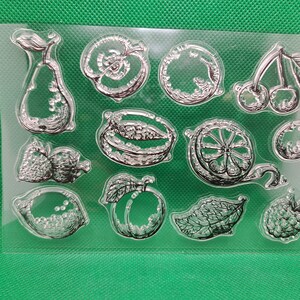 Sello de silicona Fruta Cereza Manzana Sello Pera Limón Claro Clearstamps