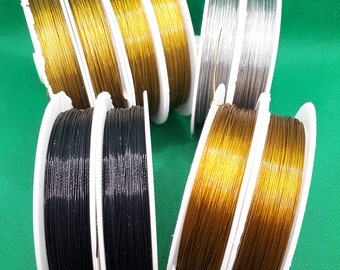 Stainless steel jewelry wire 0.3 0.35 0.38 0.45 0.5 0.6 0.7 0.8 silver black gold antique gold