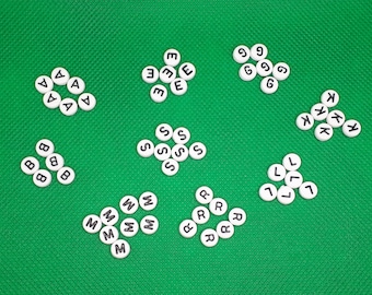 Beads letters A to Z round white individually letter beads craft acrylic beads alphabet