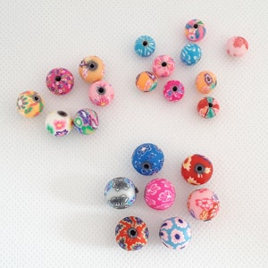 Perlen Polymer Clay Modelliermasse rund bunt basteln nähen Schmuckherstellung