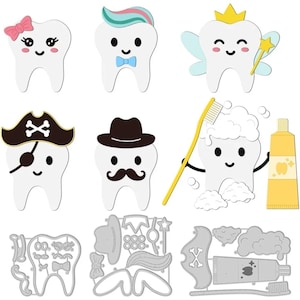 Ensemble de 3 modèles de gaufrage de fée des dents, modèle de découpe de dentifrice de fée des dents