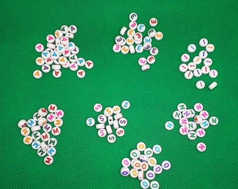 Beads letters A to Z round white colorful individually letter beads craft acrylic beads alphabet