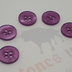 Bouton résine rond 11 mm 4 trous couture artisanale boutons différentes couleurs lila