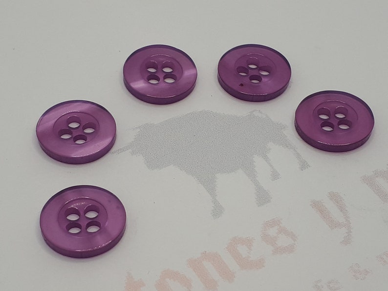 Bouton résine rond 11 mm 4 trous couture artisanale boutons différentes couleurs lila