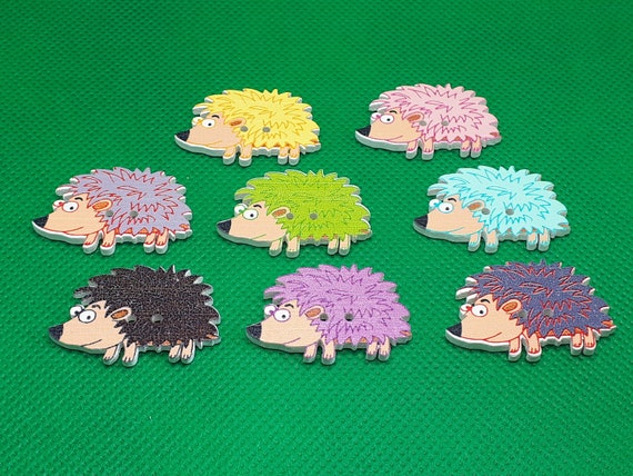 30 bottoni in legno colorati con animali, da 20 mm a 30 mm, da cucire, 2