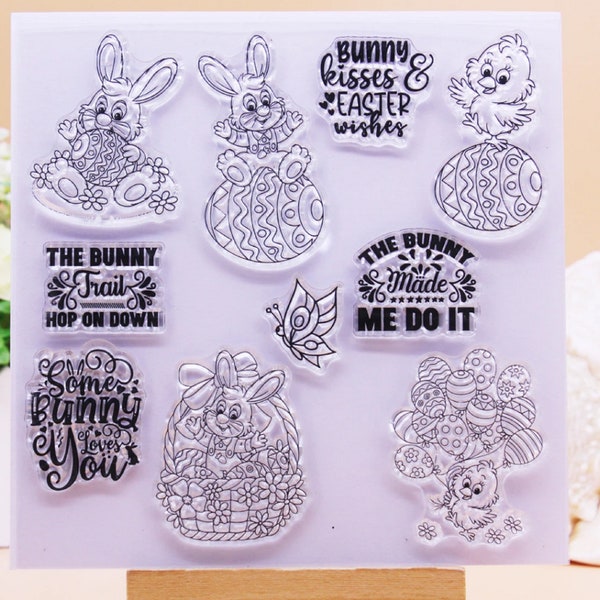 Silicone Stamp Rabbit Easter Stamp Set Clear DIY Clearstamps Stamp Set