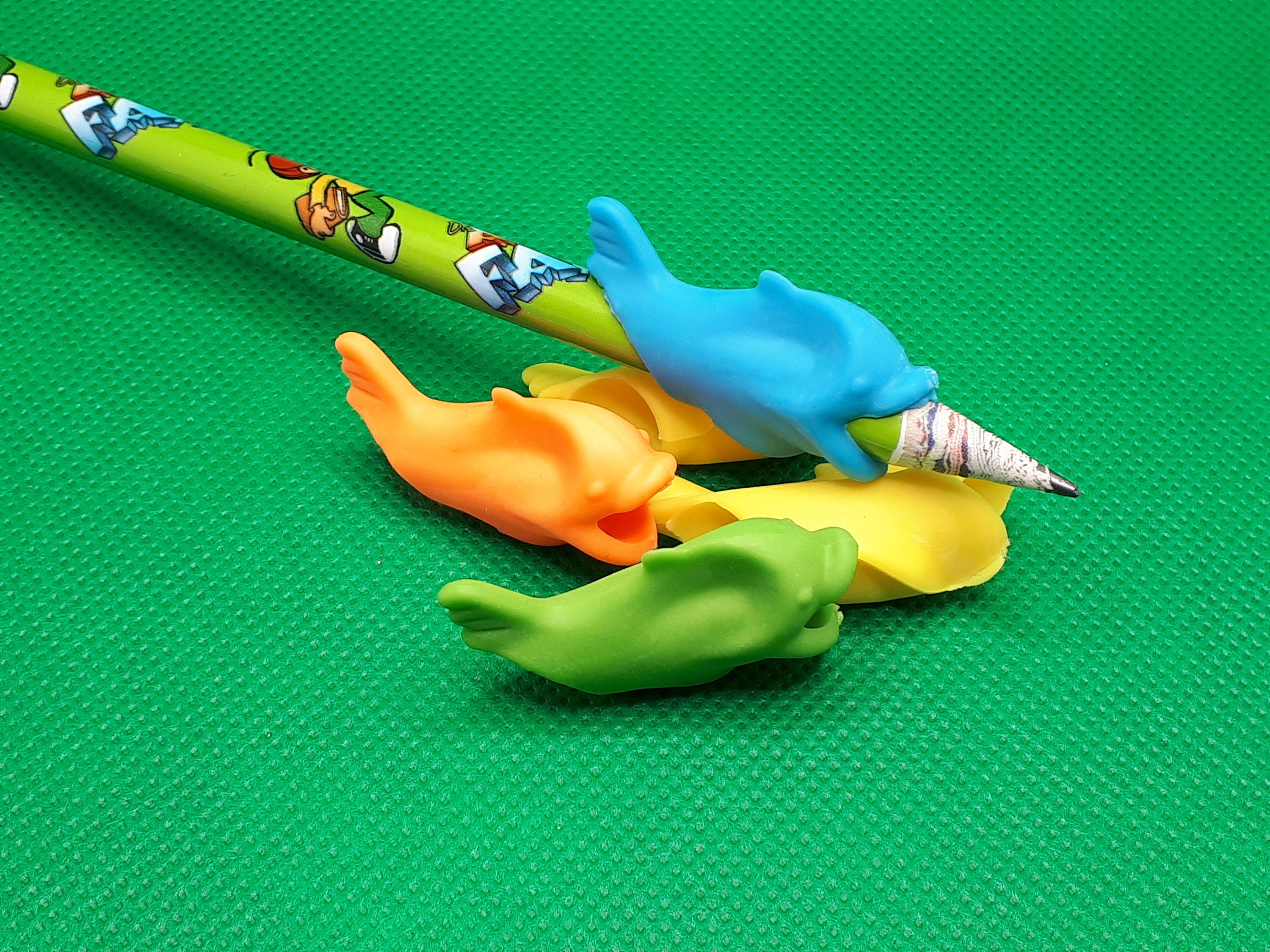 Bolígrafo auxiliar para escritura, corrección de postura, 5 delfines,  peces, portalápices, delfines coloridos -  México
