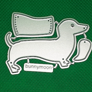 Pochoir de gaufrage chien teckel, pochoir de découpe, gaufrage animal, poinçonnage