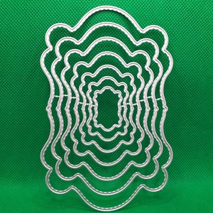 Cornice per modello di goffratura Modello di punzonatura dello sfondo a 7 pieghe. Stencil per punzonatura in rilievo