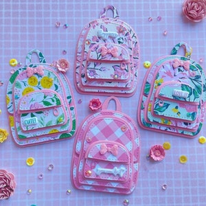 Modèle de gaufrage pour sac d'école, modèle de poinçonnage pour sac à dos, modèle de poinçonnage