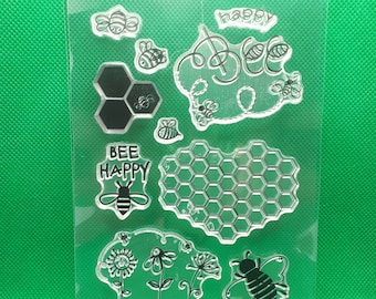CHGCRAFT Transparente Silikonstempel 'Blume Mit Biene' – 14,8 X 21 Cm Für Karten, Scrapbooking & DIY | Waschbar & Wiederverwendbar