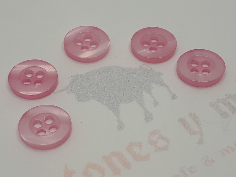 Bouton résine rond 11 mm 4 trous couture artisanale boutons différentes couleurs rosa