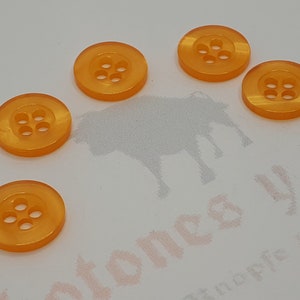 Bouton résine rond 11 mm 4 trous couture artisanale boutons différentes couleurs orange