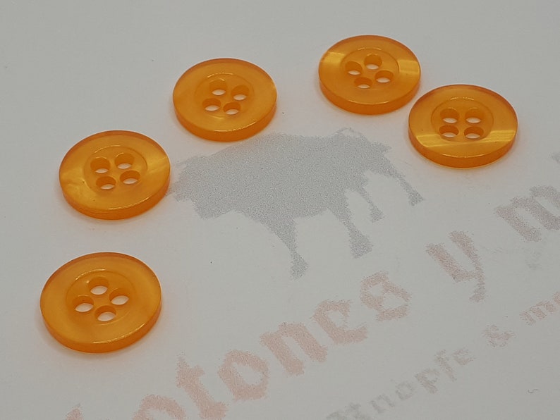 Bouton résine rond 11 mm 4 trous couture artisanale boutons différentes couleurs orange