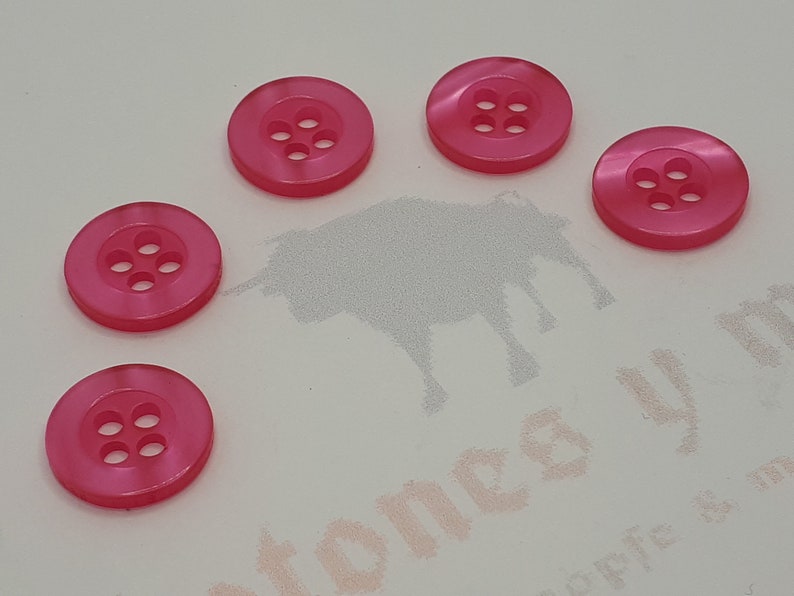 Bouton résine rond 11 mm 4 trous couture artisanale boutons différentes couleurs pink