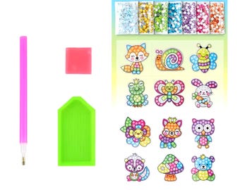 DIY Diamant-Malerei Set Mit Dinosauriermotiven – 21-teiliges Bastelset Mit Schlüsselanhänger & Aufklebern