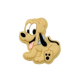 Könnte beinhalten: Eine Cartoon-Illustration eines gelben und braunen Hundes mit schwarzen Ohren und einer schwarzen Nase. Der Hund hat ein breites Lächeln und streckt seine Zunge heraus. Der Hund sitzt auf seinen Hinterbeinen mit seinen Vorderpfoten in der Luft.