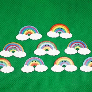 Houten knopen regenboogknopen zonneschijnwolk ambachtelijke naaiknop hout