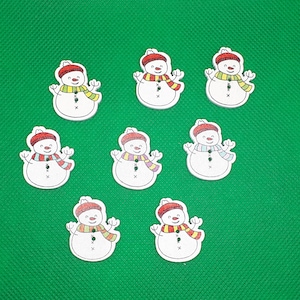 Sneeuwpop knop Winter knoppen Sneeuw Houtbewerking Naaien Houten knoppen Kerst Scrapbooking