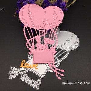 Prägeschablone Heißluftballon Hochzeit Love Stanzschablone Liebe prägen stanzen