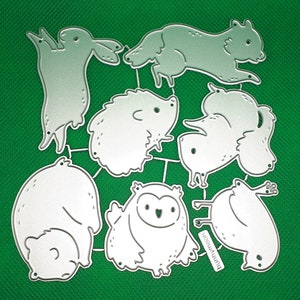 Pochoir de gaufrage animaux de la forêt, pochoir de découpe, hérisson, hibou, écureuil, lapin, renard, pochoir de poinçonnage