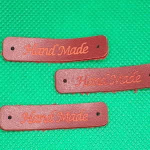 Hand Made Faux Leather Label Handmade Labels Patches Crafting Sewing