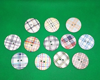 XXL Buttons 30 mm Motif 6 Craft Wooden Buttons Sewing Button Wood Button Scrapbooking
