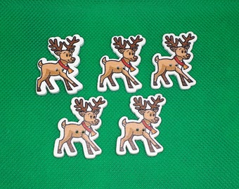 Button Reindeer Buttons Moose Deer Forest Wood Crafting Sew Wooden Buttons Christmas Animal Scrapbooking