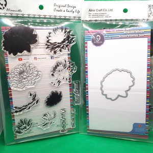 Silikonstempel Blumen Chrysanthemen Prägeschablone Sommer Blume Schablone