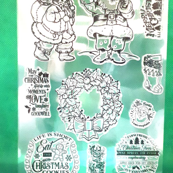 Silicone Stamp Christmas Santa Claus Stamp Christmas Clear Clearstamps