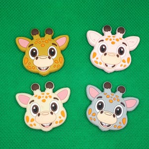 Jirafa de silicona para cadena de chupete, juego de 2, cuentas de silicona para bebé, sin BPA