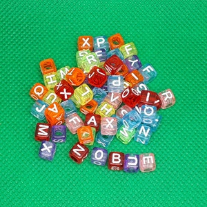 Letter cubes colorful transparent letter cubes beads acrylic white craft white acrylic beads alphabet