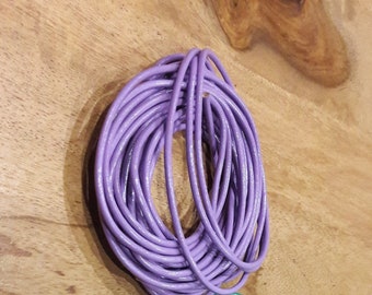 Leather strap purple round 2mm leather cord ribbon tinkering cord