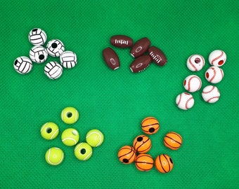 Beads Tennis Ball Baseball Rugby Football Basketball Acrylic Craft Beads Craft Sewing