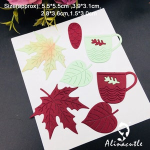 Pochoir de gaufrage feuilles tasse pochoir de coupe automne gaufrage pochoir de poinçonnage
