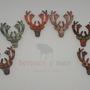 Button Buttons Deer Antler Head Deer Antler Sewing Wooden Buttons Crafting