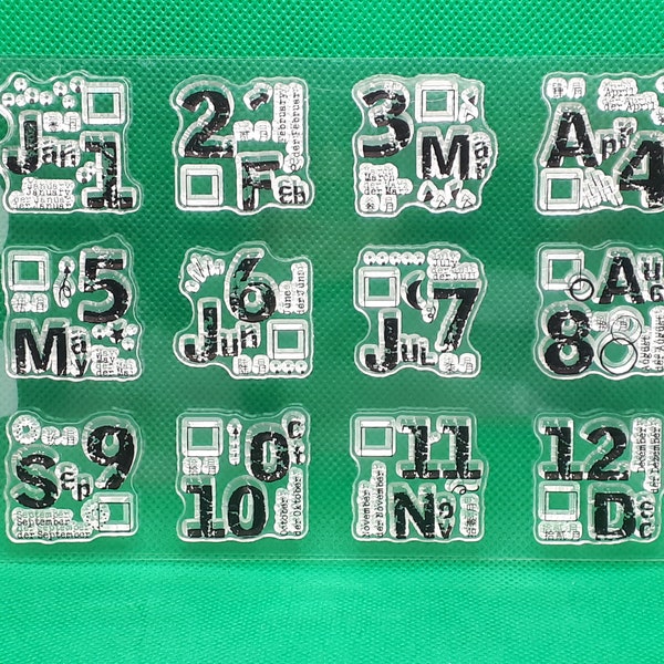 Silicone Stamp Months Days Stamp Calendar Clear Clearstamps