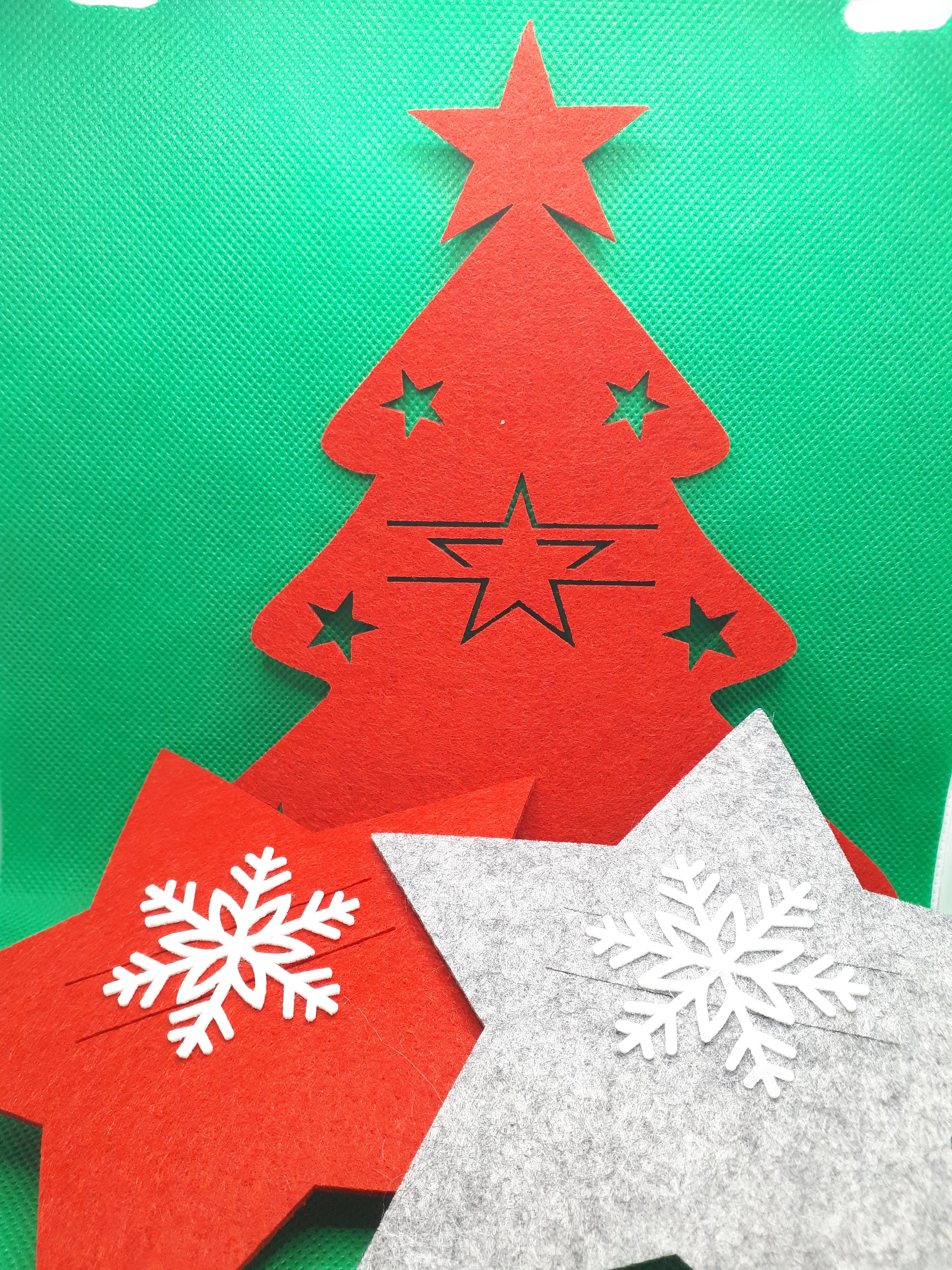 Kesote Portaposate Natalizi In Feltro – 12 Sacchetti Per Posate A Forma Di Albero Di Natale – Grigio – Decorazione Tavola Festiva