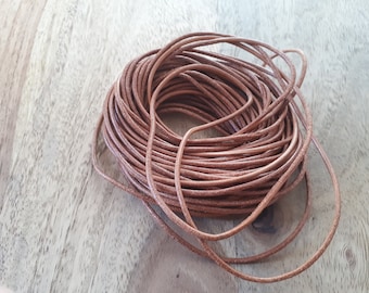 Leather strap natural round 2 mm leather cord tape tinkering cord