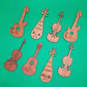 Scatter decoratie gitaar viool houten muziekinstrumenten scrapbooking tafeldecoratie muziekinstrument decoratie