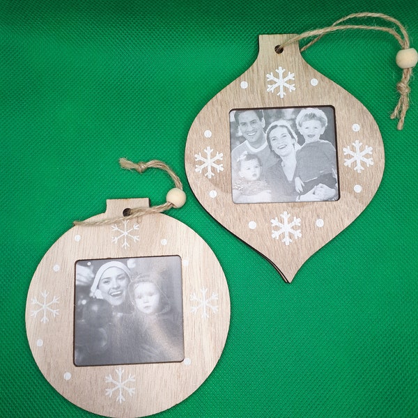 Weihnachtsdeko Foto Fenster Schmuck aus Holz Anhänger Baum Weihnachten Weihnachtsbaum DIY basteln